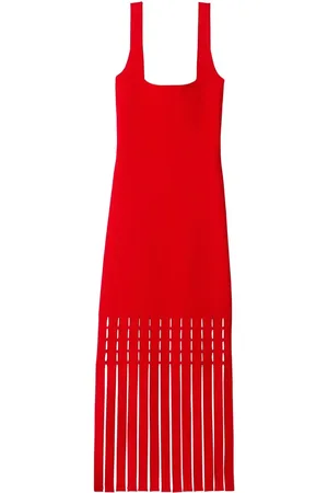ST. JOHN Eyelet-knit maxi dress