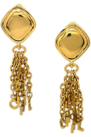 CHANEL 1990-2000s fringe drop clip-on earrings