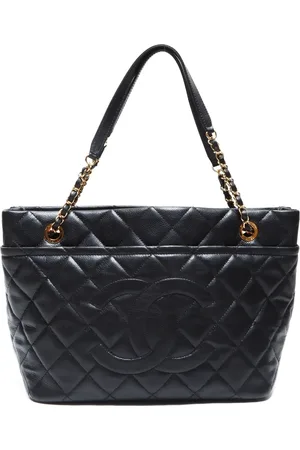 CHANEL 2013 CC logo quilted tote bag
