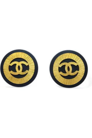 CHANEL 1993 CC button clip-on earrings