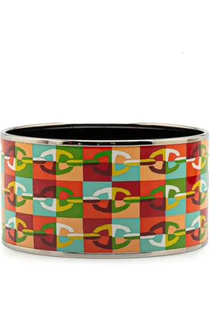 Hermès 20th Century Extra Wide Chain D Ancre Enamel Bangle 65 costume bracelet