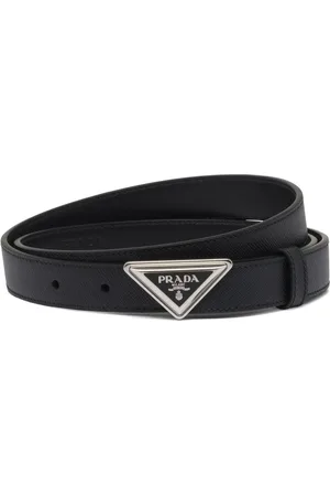 Prada Logo-buckle Saffiano leather belt