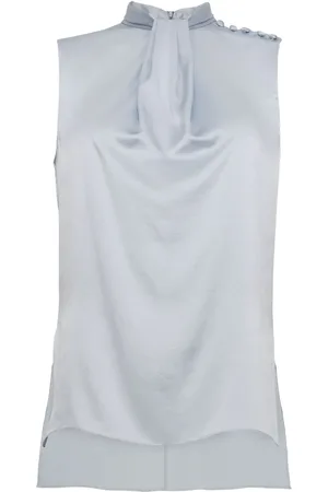 ADAM LIPPES Sleeveless silk charmeuse blouse