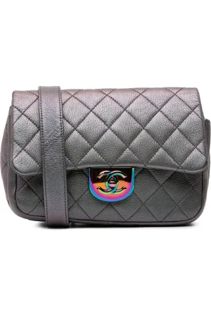 CHANEL 2015-2016 Small Iridescent Goatskin Double Carry Waist Chain Flap satchel