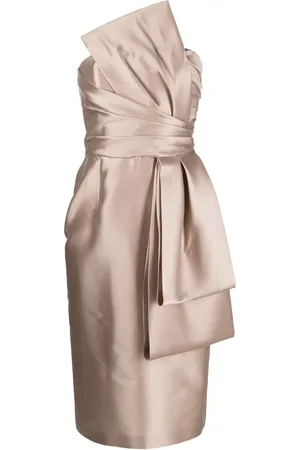 Alberta Ferretti Strapless draped midi dress