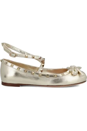 VALENTINO GARAVANI Rockstud leather ballerina shoes