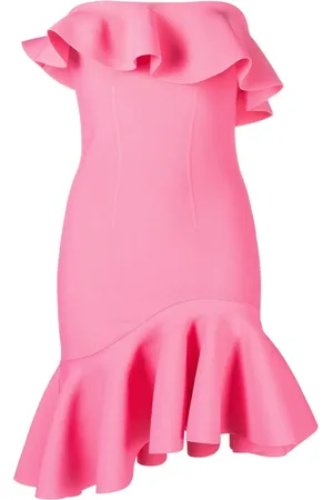 Alexander McQueen Strapless ruffled minidress