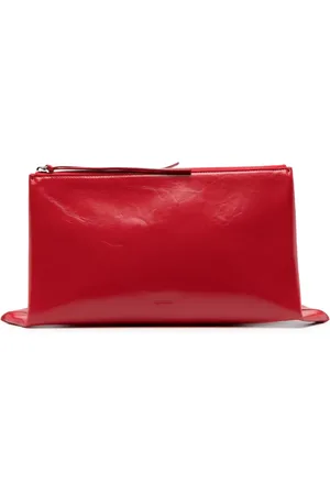 Jil Sander Debossed-logo leather clutch bag