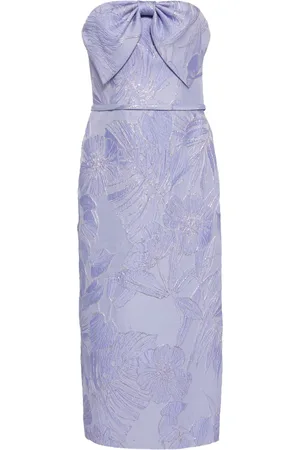 Amsale Floral-jacquard midi dress