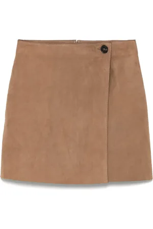 YVES SALOMON Suede mini skirt