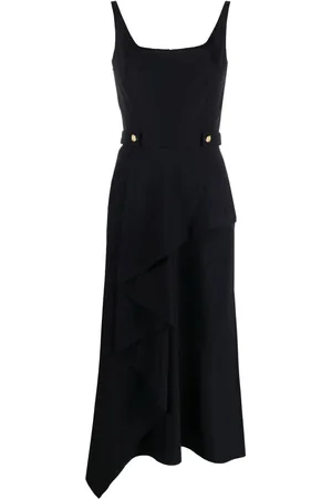 Alexander McQueen Asymmetric faille dress