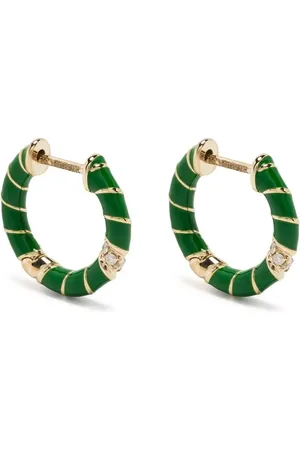 YVONNE LÉON 9kt yellow gold diamond and enamel earrings