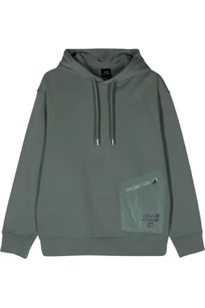 Armani Exchange Logo-embroidered cotton hoodie