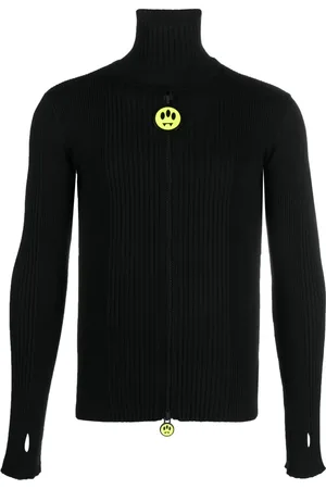 BARROW Ribbed-knit zip-up cardigan
