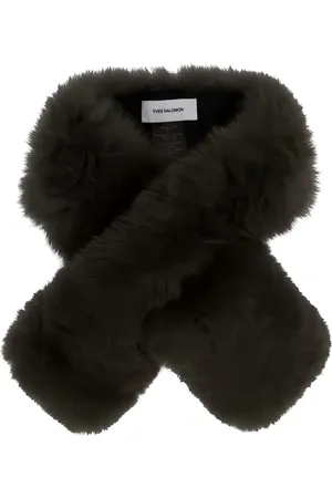 YVES SALOMON Faux-fur cotton scarf