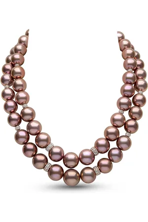 Yoko London 18kt rose gold Classic freshwater-pearl and diamond necklace