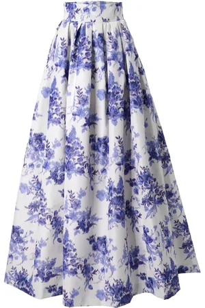 Carolina Herrera Chiné floral-print midi skirt