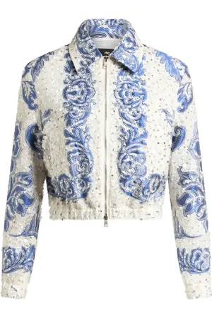 Etro Sequin-embellished cropped bomber jacket