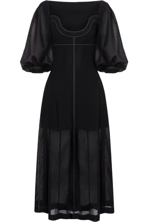 Serafini Puff-sleeve maxi dress