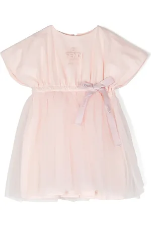 Fendi Embroidered-logo bow-detailing dress