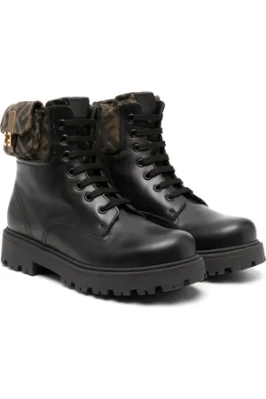 Fendi FF-print leather boots