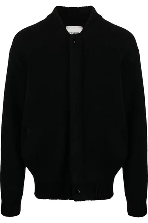 LANEUS Band-collar knitted cardigan