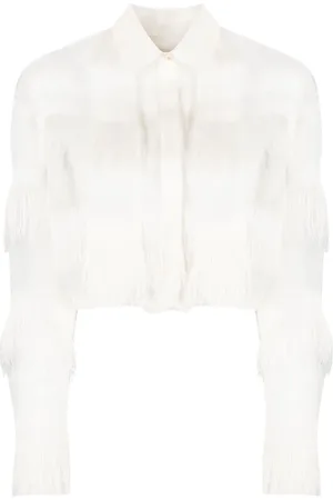 GENNY Semi-sheer fringed shirt