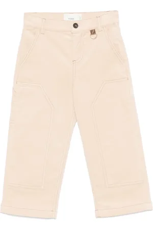 Fendi Logo-patch straight trousers