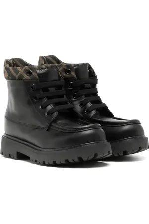 Fendi FF logo-detail leather boots