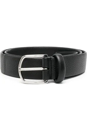 CANALI Engraved-logo buckle belt