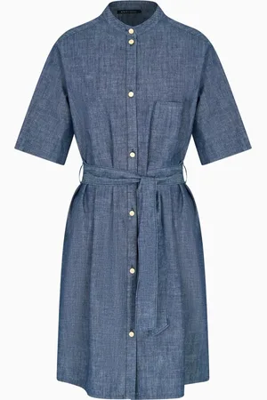 Armani Exchange Tied-waist cotton dress