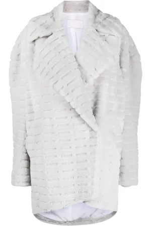 GENNY Debossed-detail single-breasted coat