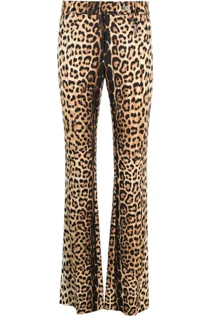 Roberto Cavalli Slim-cut leopard-print trousers