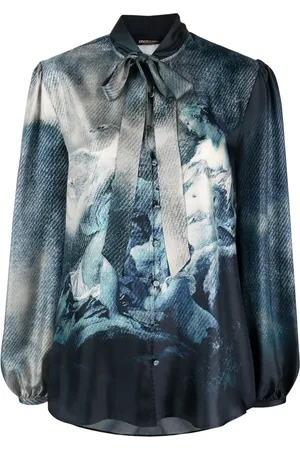 Roberto Cavalli Graphic-print silk blouse