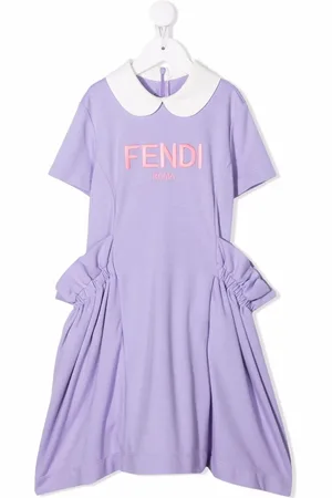 Fendi Logo-print ruffle-detail dress