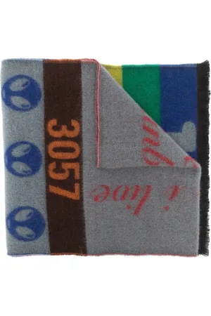 WALTER VAN BEIRENDONCK Graphic-print wool scarf