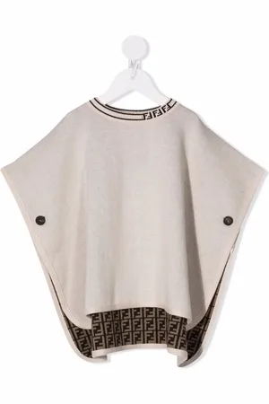 Fendi Monogram cotton-cashmere poncho