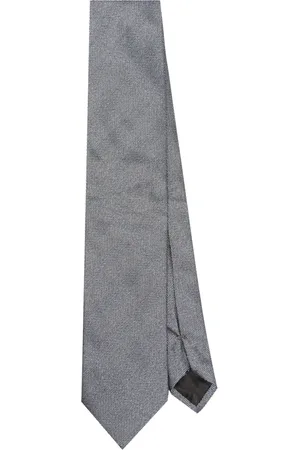 Lanvin Herringbone-pattern silk tie