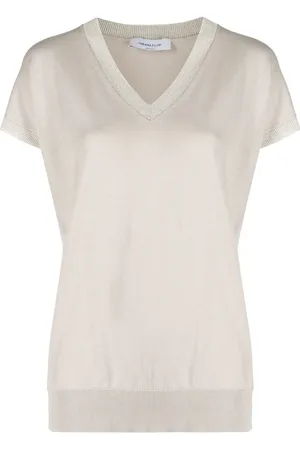 Fabiana Filippi V-neck fine-knit top