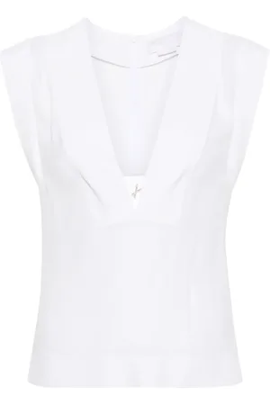 GENNY Logo-embellished sleeveless blouse