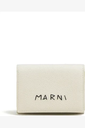 Marni Logo-embroidered leather wallet