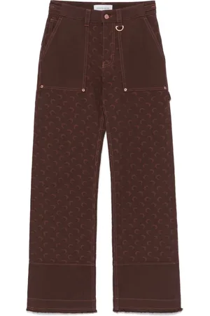 Marine Serre Moon-jacquard twill jeans