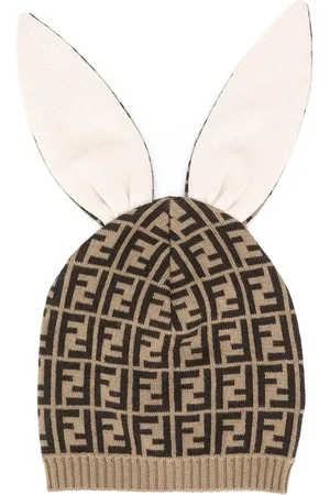 Fendi Double F jacquard bunny-ears hat