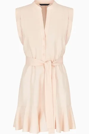 Armani Exchange Tied-waist peplum-hem dress