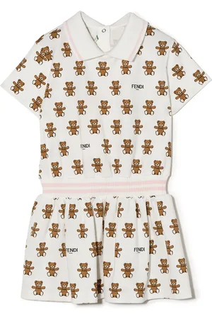 Fendi Teddy bear print pleated dress