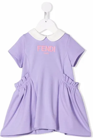 Fendi Logo-embroidered flared dress