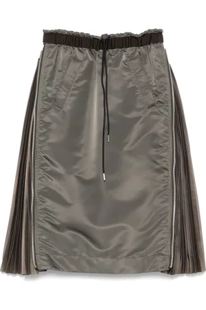 SACAI Twill midi skirt
