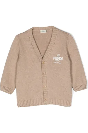 Fendi Logo-print V-neck cardigan
