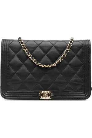 CHANEL 2017-2018 Lambskin Boy Wallet On Chain crossbody bag