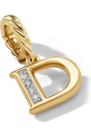 David Yurman 18kt yellow Pavé Initial pendant